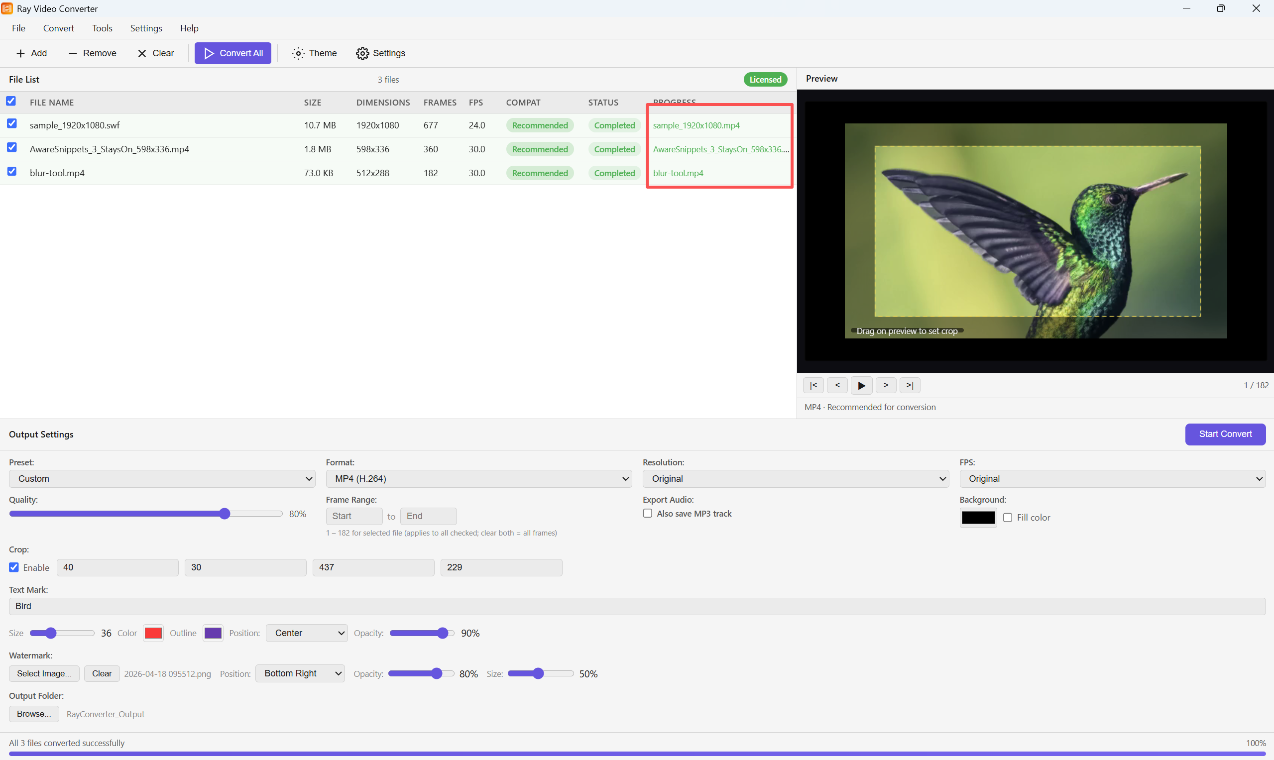 Batch conversion completed