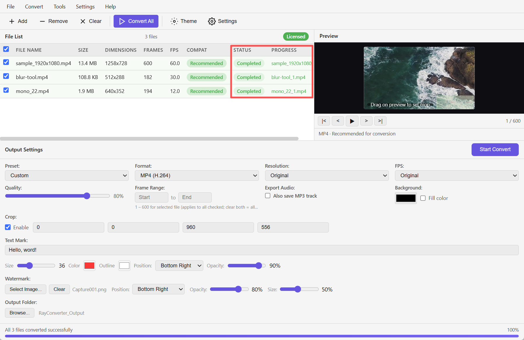 Batch conversion completed